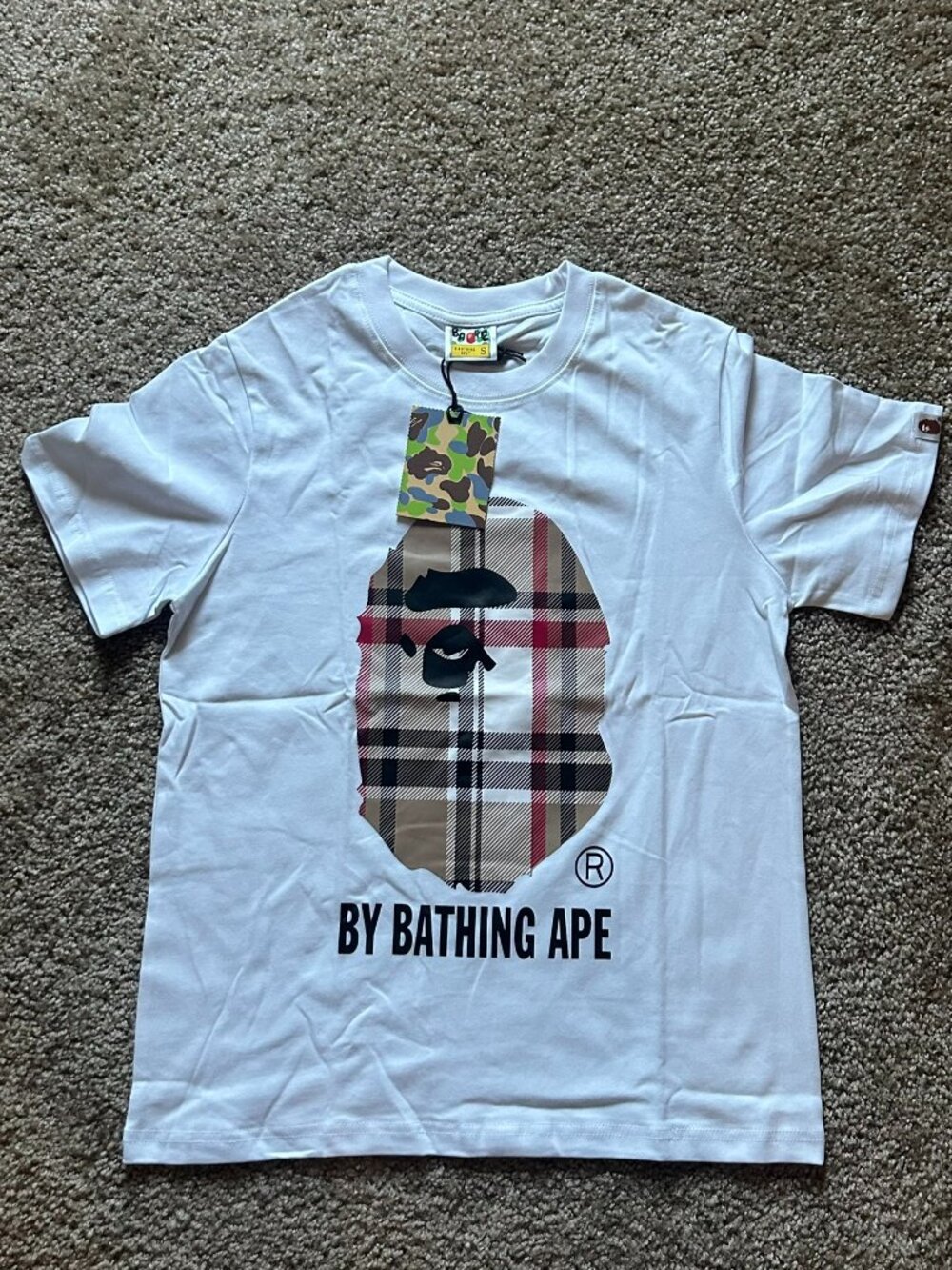 Burberry x Bape White Tee Size Small